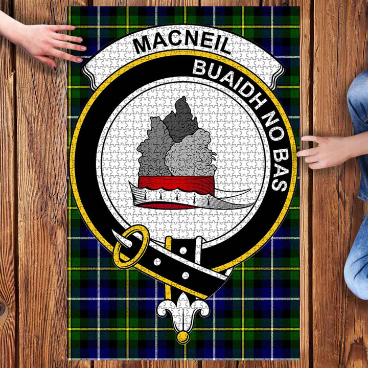 Scottish MacNeil of Barra Clan Crest Tartan Jigsaw Puzzle 3
