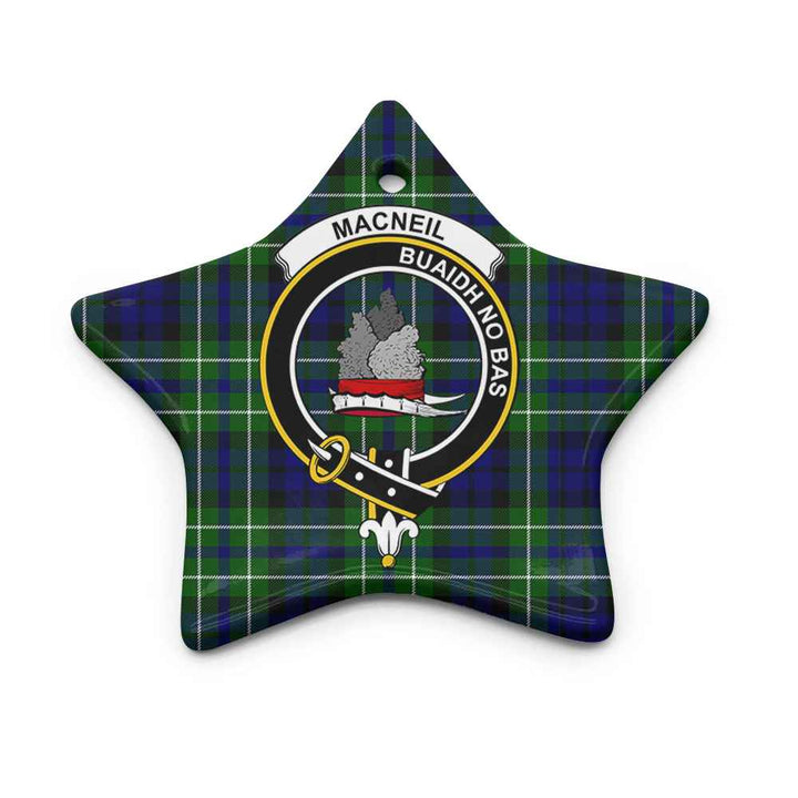 Scottish MacNeil of Colonsay Clan Crest Tartan Ceramic Ornament Star Shape Tartan Plaid
