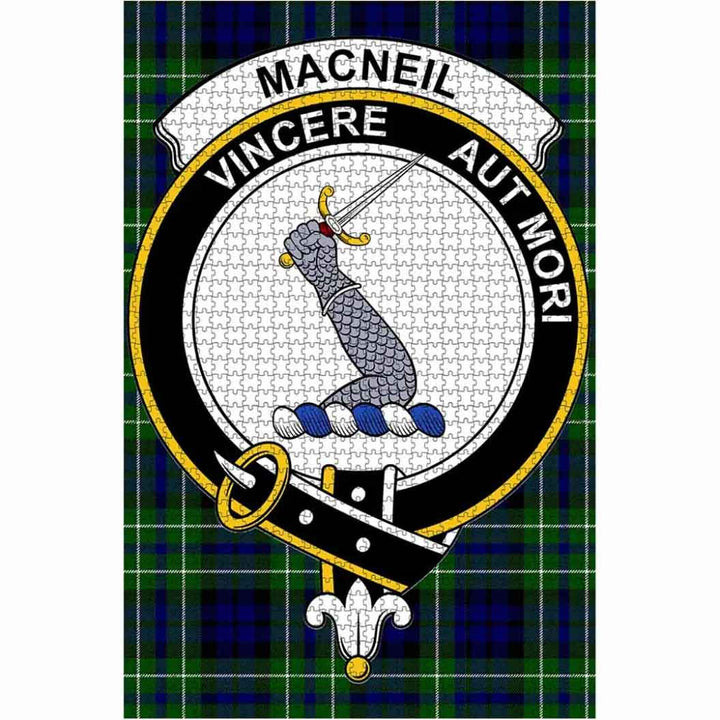 Scottish MacNeil of Colonsay Clan Crest Tartan Jigsaw Puzzle 1