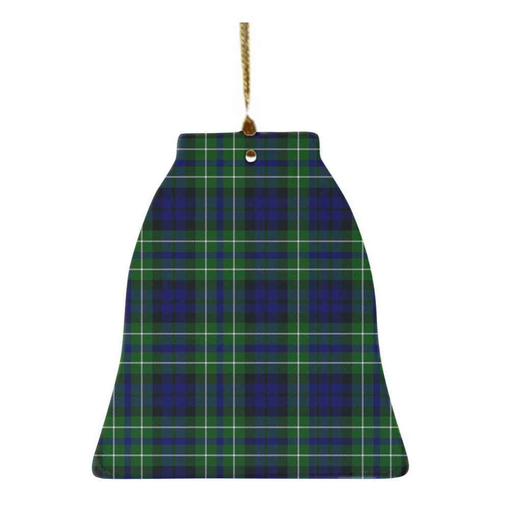 Scottish MacNeil of Colonsay Modern Clan Tartan Ceramic Ornament Bell Shape Tartan Plaid