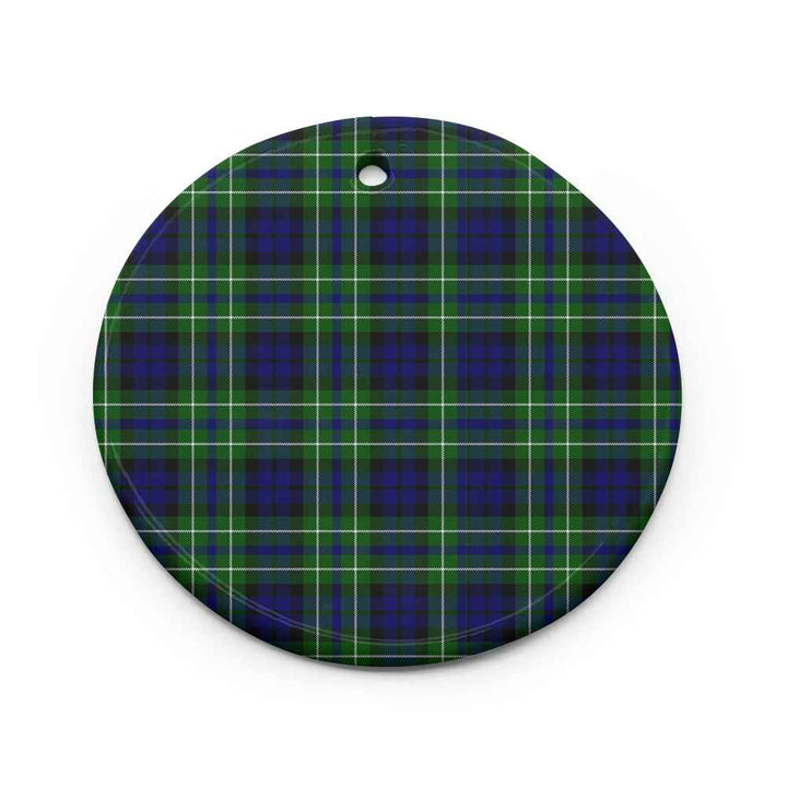 Scottish MacNeil of Colonsay Modern Clan Tartan Ceramic Ornament Circle Shape Tartan Plaid