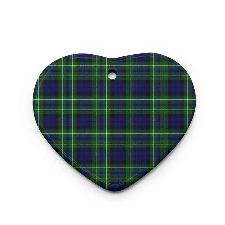 Scottish MacNeil of Colonsay Modern Clan Tartan Ceramic Ornament Heart Shape Tartan Plaid
