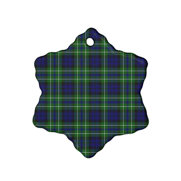 Scottish MacNeil of Colonsay Modern Clan Tartan Ceramic Ornament Snow Flake Shape Tartan Plaid