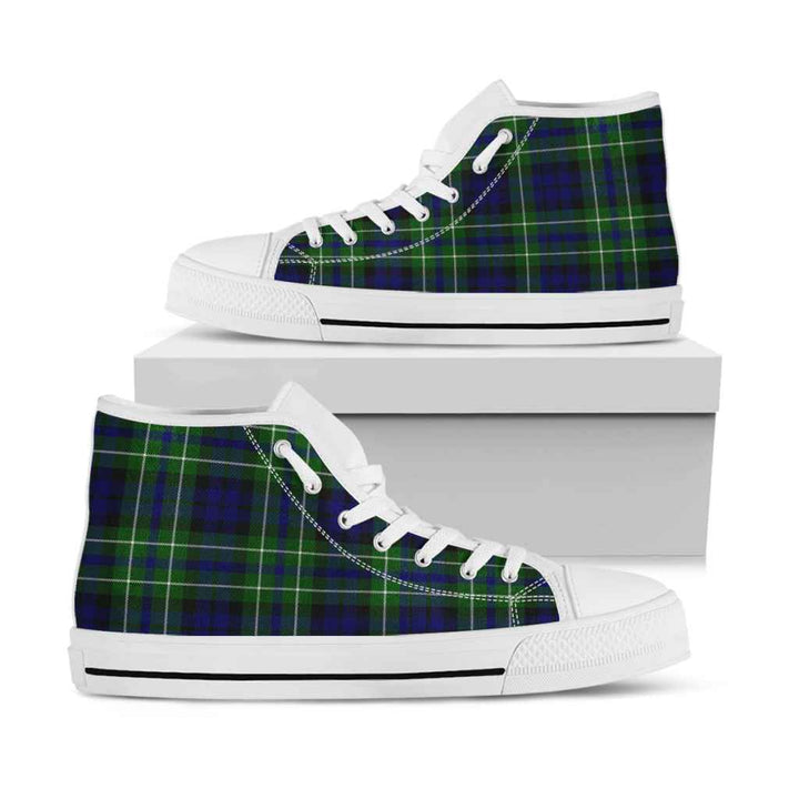 Scottish MacNeil of Colonsay Modern Clan Tartan High Top Shoes White Sole Tartan Plaid