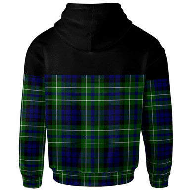 Scottish MacNeil of Colonsay Modern Clan Tartan Hoodie - Horizontal Style Back Side Tartan Plaid