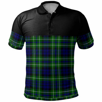 Scottish MacNeil of Colonsay Modern Clan Tartan Polo Shirt - Horizontal Style Front Side Tartan Plaid
