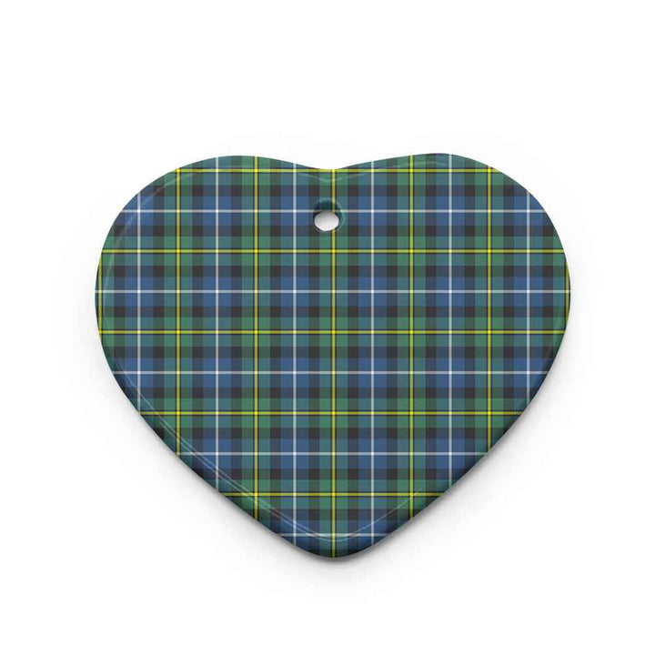 Scottish MacNeill of Barra Ancient Clan Tartan Ceramic Ornament Heart Shape Tartan Plaid