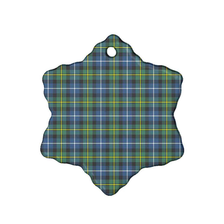 Scottish MacNeill of Barra Ancient Clan Tartan Ceramic Ornament Snow Flake Shape Tartan Plaid