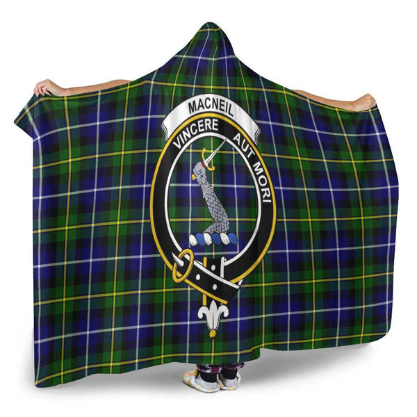 Scottish MacNeill of Barra Clan Crest Tartan Hooded Blanket Tartan Plaid 2