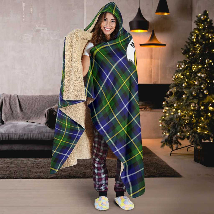 Scottish MacNeill of Barra Clan Crest Tartan Hooded Blanket Tartan Plaid 6