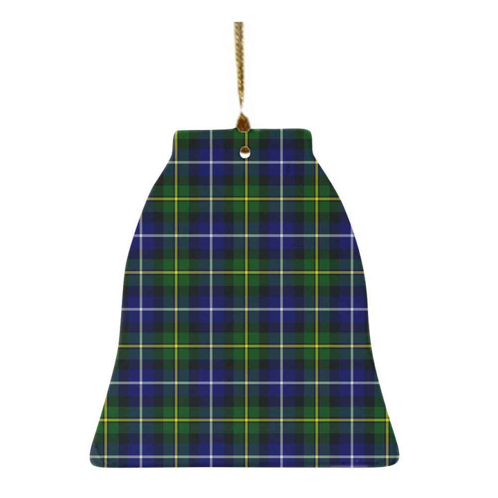 Scottish MacNeill of Barra Modern Clan Tartan Ceramic Ornament Bell Shape Tartan Plaid