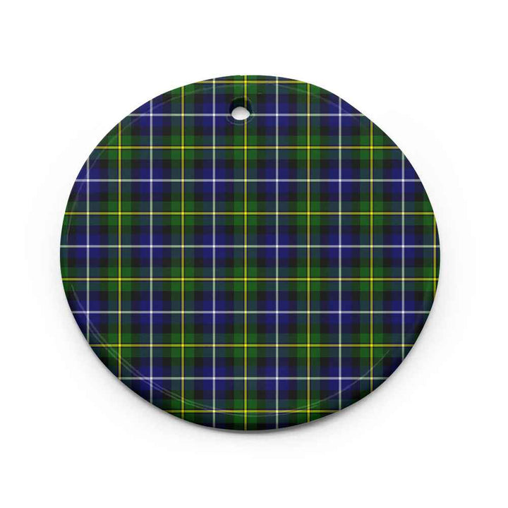 Scottish MacNeill of Barra Modern Clan Tartan Ceramic Ornament Circle Shape Tartan Plaid