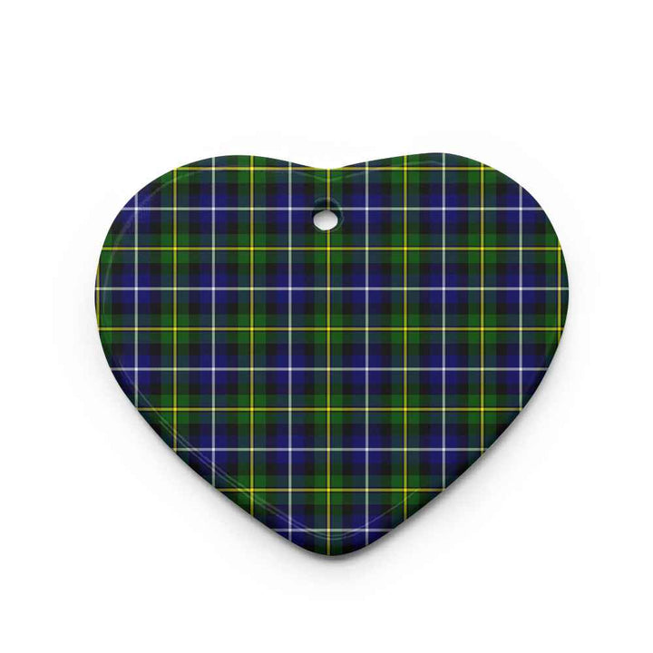 Scottish MacNeill of Barra Modern Clan Tartan Ceramic Ornament Heart Shape Tartan Plaid