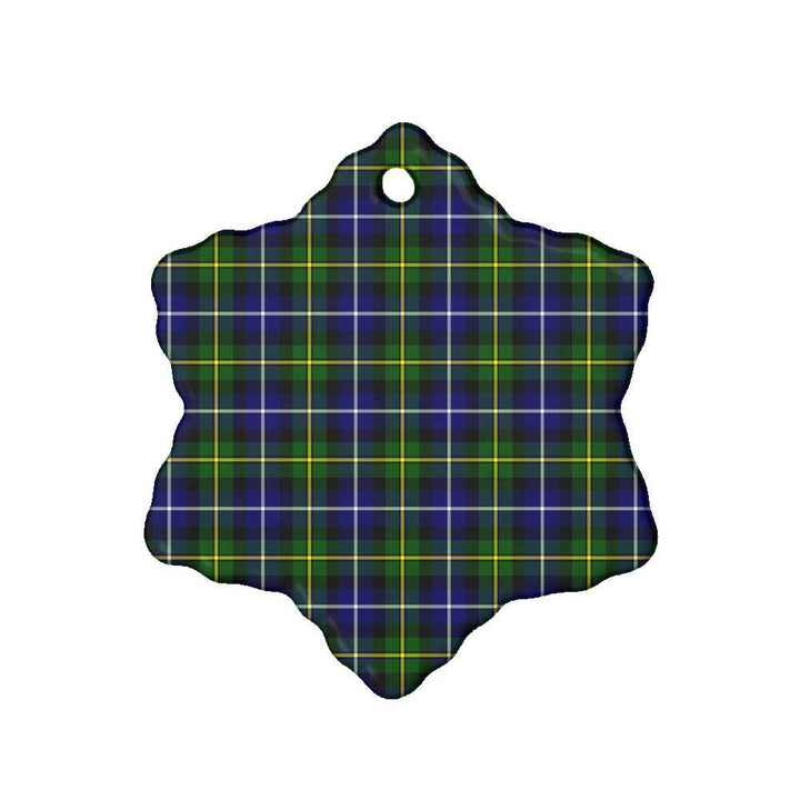 Scottish MacNeill of Barra Modern Clan Tartan Ceramic Ornament Snow Flake Shape Tartan Plaid
