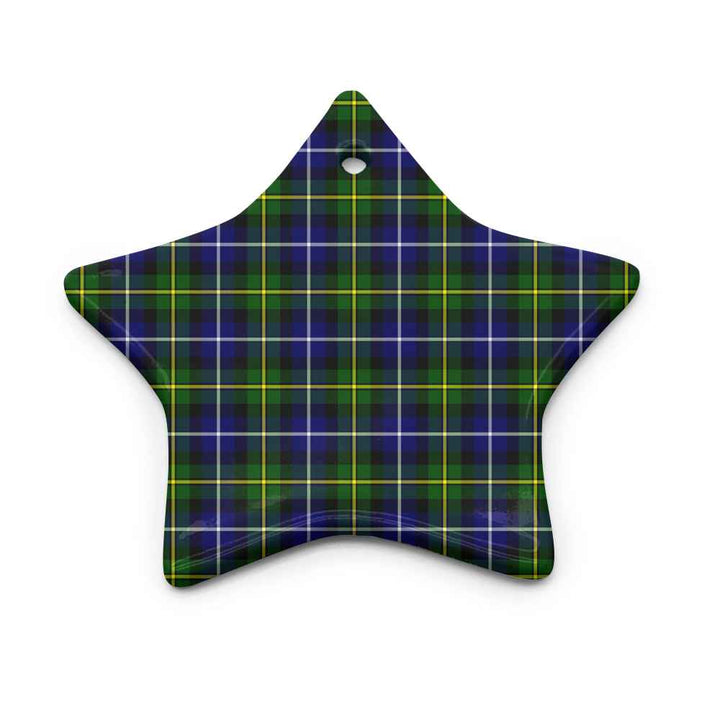 Scottish MacNeill of Barra Modern Clan Tartan Ceramic Ornament Star Shape Tartan Plaid