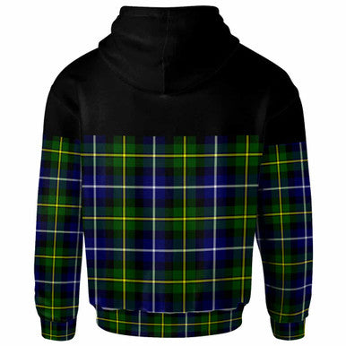 Scottish MacNeill of Barra Modern Clan Tartan Hoodie - Horizontal Style Back Side Tartan Plaid