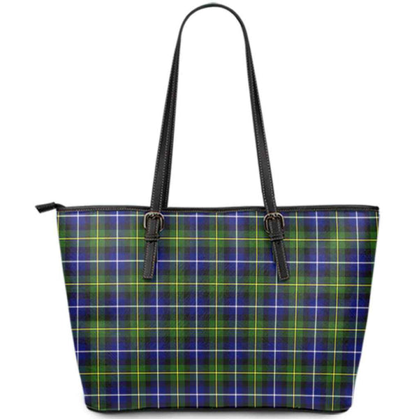 Scottish MacNeill of Barra Modern Clan Tartan Leather Tote Tartan Plaid
