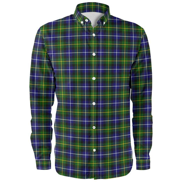 Scottish MacNeill of Barra Modern Clan Tartan Long Sleeve Shirt Front Side Tartan Plaid