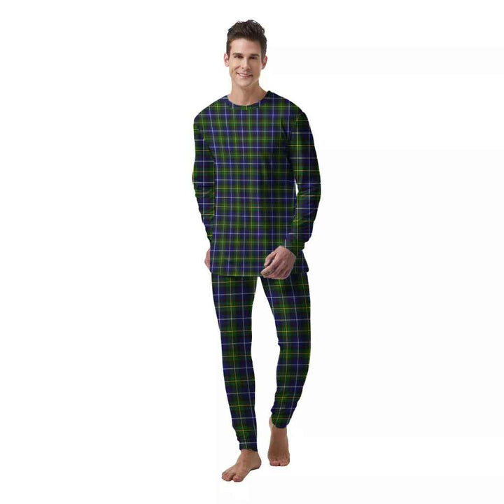 Scottish MacNeill of Barra Modern Clan Tartan Pajama Set  Men Front Side Tartan Plaid