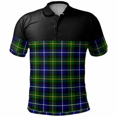 Scottish MacNeill of Barra Modern Clan Tartan Polo Shirt - Horizontal Style Front Side Tartan Plaid