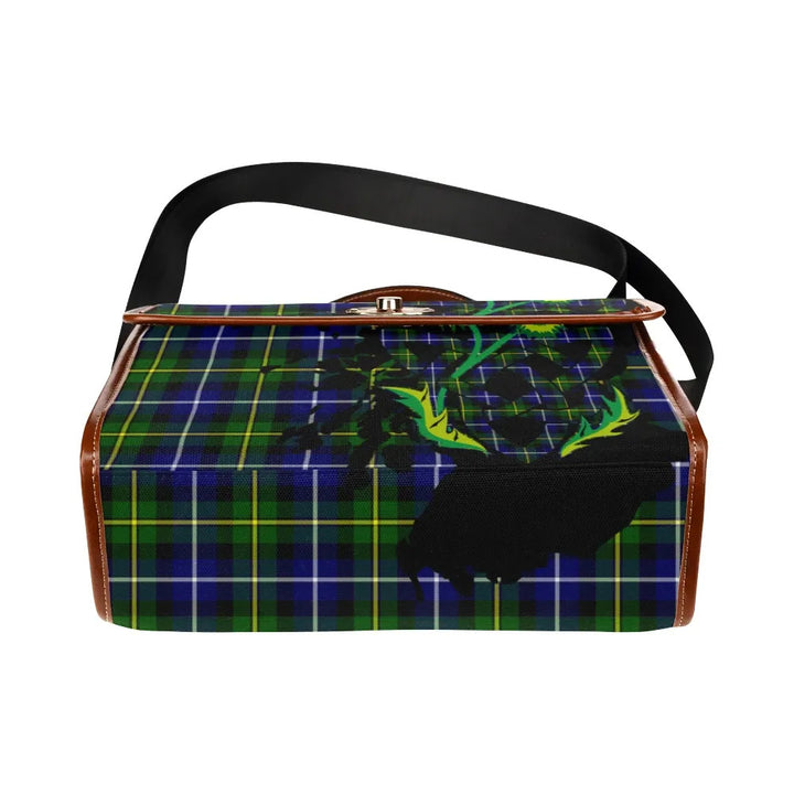 Scottish MacNeill of Barra Modern Clan Tartan Waterproof Canvas Bag With Thistle Tartan Plaid 5