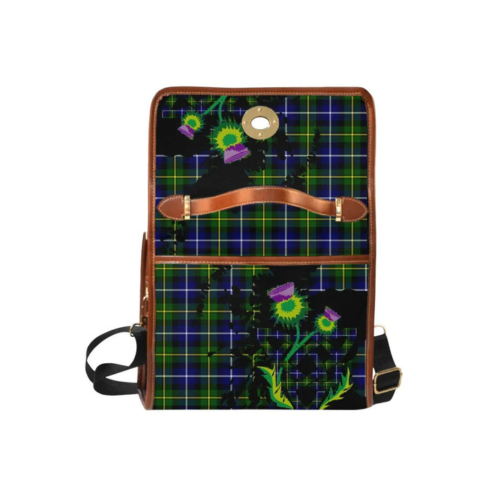 Scottish MacNeill of Barra Modern Clan Tartan Waterproof Canvas Bag With Thistle Tartan Plaid 6