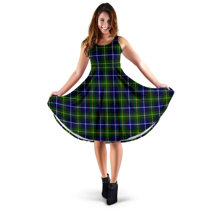 Scottish MacNeill of Barra Modern Clan Tartan Women Midi Dress