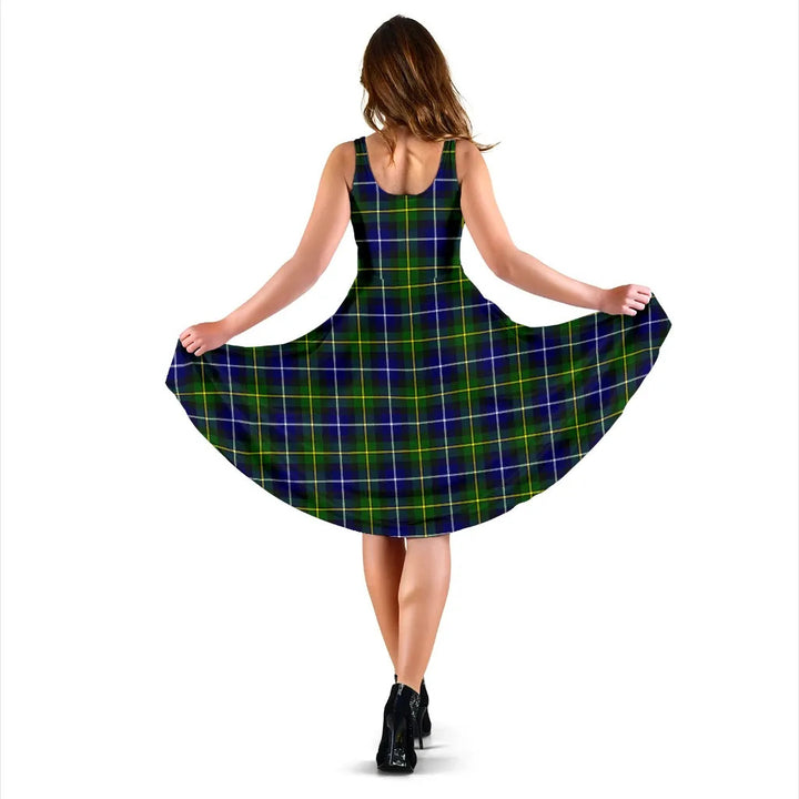 Scottish MacNeill of Barra Modern Clan Tartan Women Midi Dress