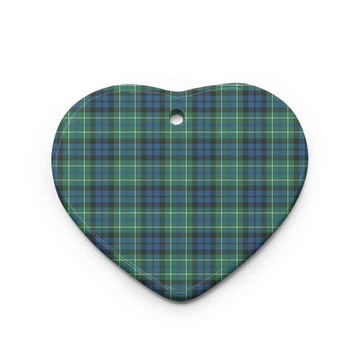 Scottish MacNeill of Colonsay Ancient Clan Tartan Ceramic Ornament Heart Shape Tartan Plaid