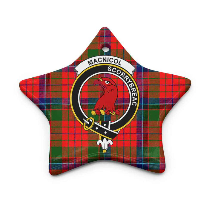Scottish MacNicol (of Scorrybreac) Clan Crest Tartan Ceramic Ornament Star Shape Tartan Plaid