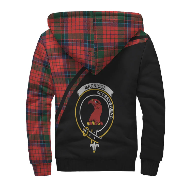 Scottish MacNicol (of Scorrybreac) Clan Crest Tartan Curve Sherpa Hoodie