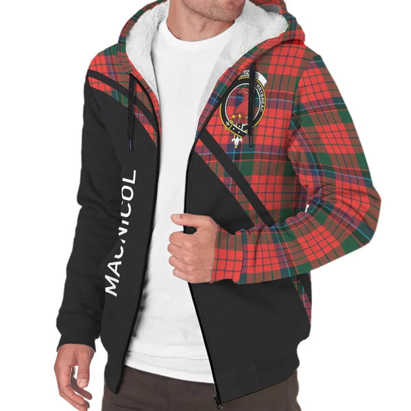 Scottish MacNicol (of Scorrybreac) Clan Crest Tartan Curve Sherpa Hoodie