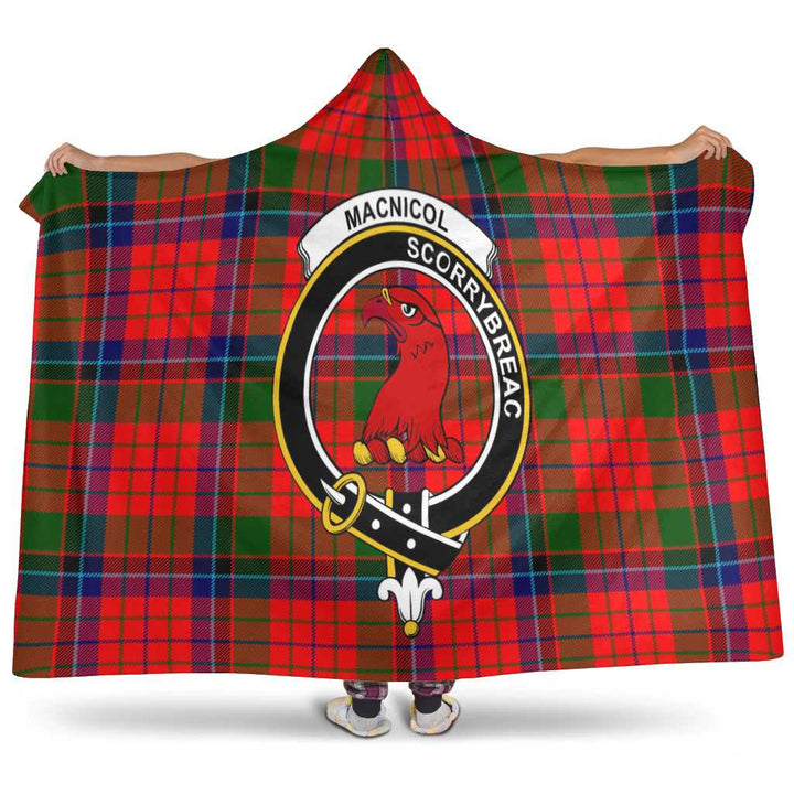Scottish MacNicol (of Scorrybreac) Clan Crest Tartan Hooded Blanket Tartan Plaid 1