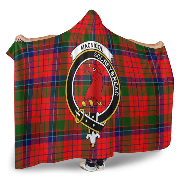 Scottish MacNicol (of Scorrybreac) Clan Crest Tartan Hooded Blanket Tartan Plaid 2