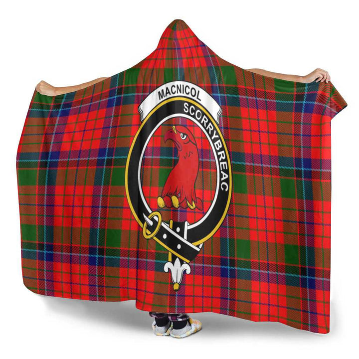 Scottish MacNicol (of Scorrybreac) Clan Crest Tartan Hooded Blanket Tartan Plaid 3