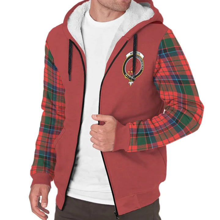 Scottish MacNicol (of Scorrybreac) Clan Crest Tartan Plaid Sleeve Sherpa Hoodie