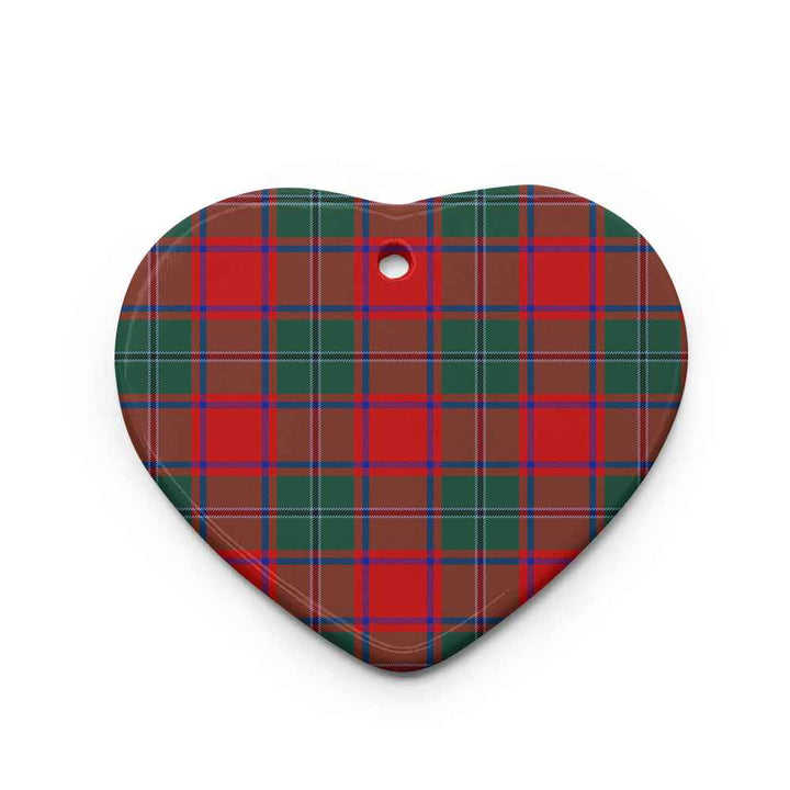 Scottish MacPhail Clan Tartan Ceramic Ornament Heart Shape Tartan Plaid