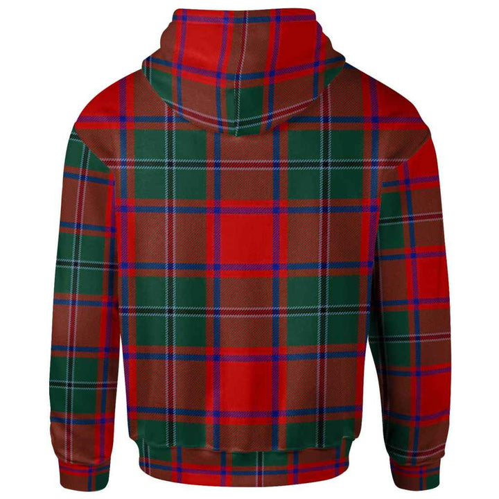 Scottish MacPhail Clan Tartan Hoodie Back Side Tartan Plaid