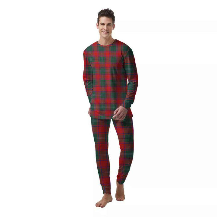 Scottish MacPhail Clan Tartan Pajama Set  Men Front Side Tartan Plaid