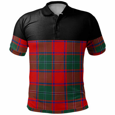 Scottish MacPhail Clan Tartan Polo Shirt - Horizontal Style Front Side Tartan Plaid