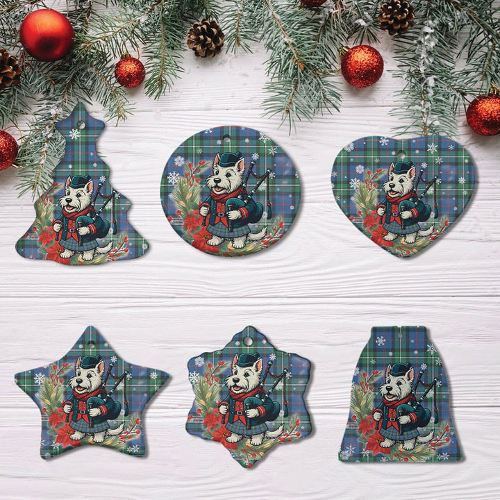 Scottish MacPhail Hunting Ancient Clan Tartan Ceramic Ornament Cute Scottish Terrier Dog All Style Tartan Plaid