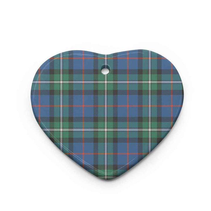 Scottish MacPhail Hunting Ancient Clan Tartan Ceramic Ornament Heart Shape Tartan Plaid