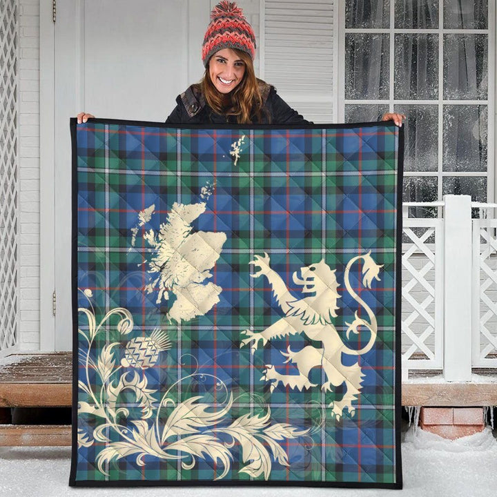 Scottish MacPhail Hunting Ancient Clan Tartan Quilt Rampant Lion with Thistle Tartan Plaid 3