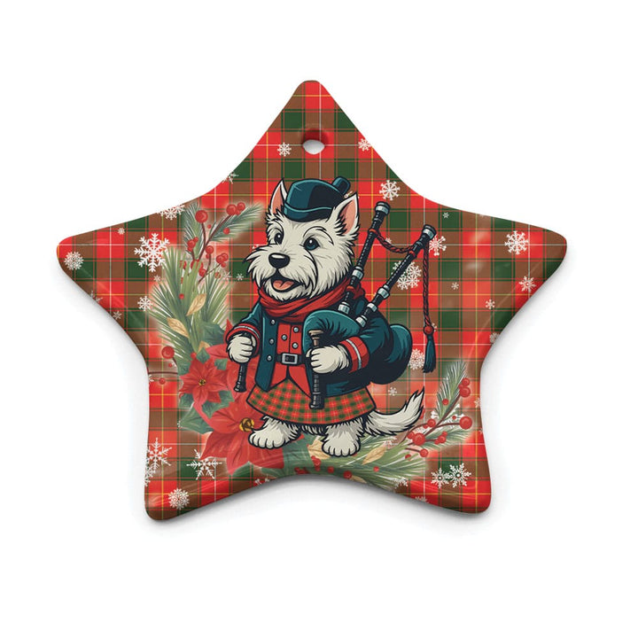Scottish MacPhee Modern Clan Tartan Ceramic Ornament Cute Scottish Terrier Dog Star Style Tartan Plaid