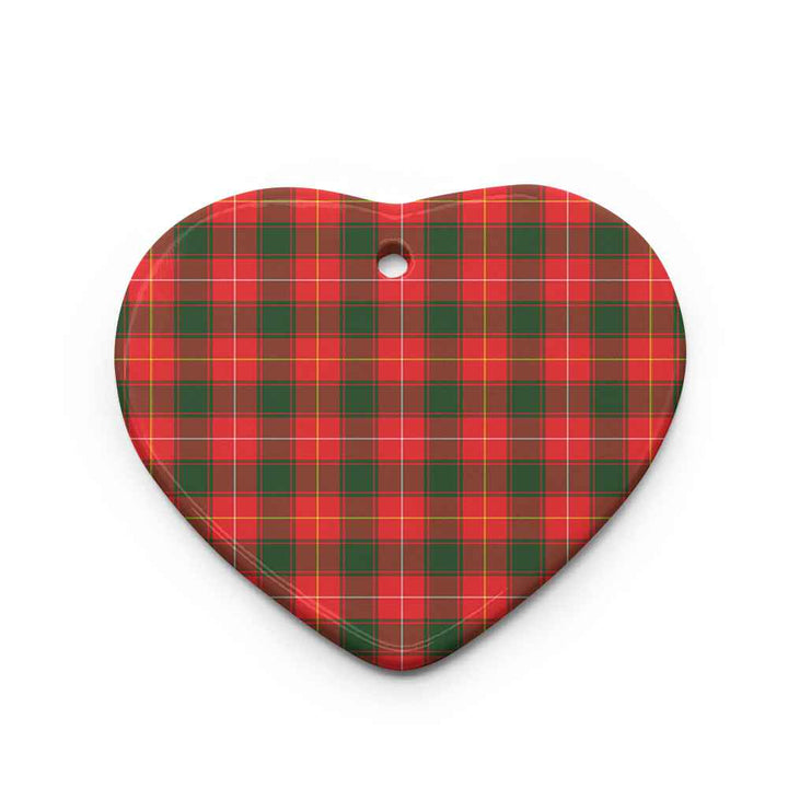 Scottish MacPhee Modern Clan Tartan Ceramic Ornament Heart Shape Tartan Plaid