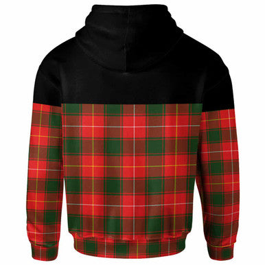 Scottish MacPhee Modern Clan Tartan Hoodie - Horizontal Style Back Side Tartan Plaid