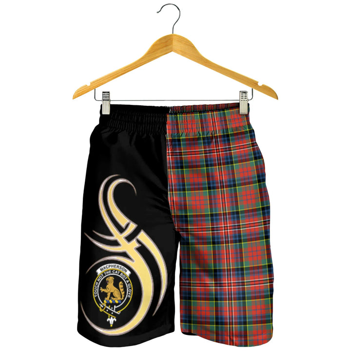 Scottish MacPherson Ancient Clan Crest Tartan Believe in Me Men's Shorts