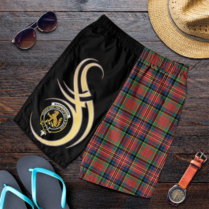Scottish MacPherson Ancient Clan Crest Tartan Believe in Me Men's Shorts