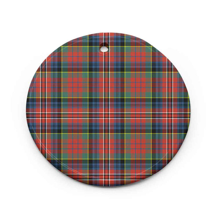 Scottish MacPherson Ancient Clan Tartan Ceramic Ornament Circle Shape Tartan Plaid