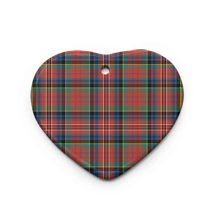 Scottish MacPherson Ancient Clan Tartan Ceramic Ornament Heart Shape Tartan Plaid